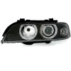 Φανάρια εμπρός BMW E39 (1995-2000) angel eyes - μαύρα , χωρίς λάμπες (Η7/D2S) - σετ 2τμχ.