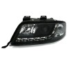 Φανάρια εμπρός Audi A6 με φώτα ημέρας (1997-2001) / Allroad 1999-2005 - μαύρα , με λάμπες (Η1) - σετ 2τμχ.
