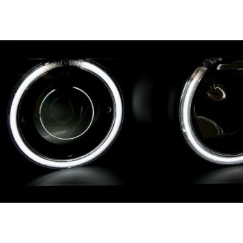 Φανάρια εμπρός Bmw E36 (1991-1999) 4d sedan angel eyes - μαύρα , με λάμπες (Η1) - σετ 2τμχ. Φανάρια εμπρός Bmw E36 (1991-1999) 4d sedan angel eyes - μαύρα , με λάμπες (Η1) - σετ 2τμχ.