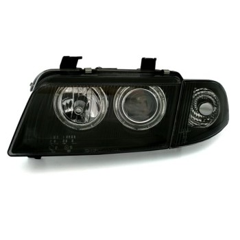 Φανάρια εμπρός Audi A4 (1995-1998) angel eyes - μαύρα , χωρίς λάμπες (Η7) - σετ 2τμχ.