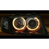 Φανάρια εμπρός Audi A3 (1996-2000) angel eyes -μαύρα , χωρίς λάμπες (Η7) - σετ 2τμχ.