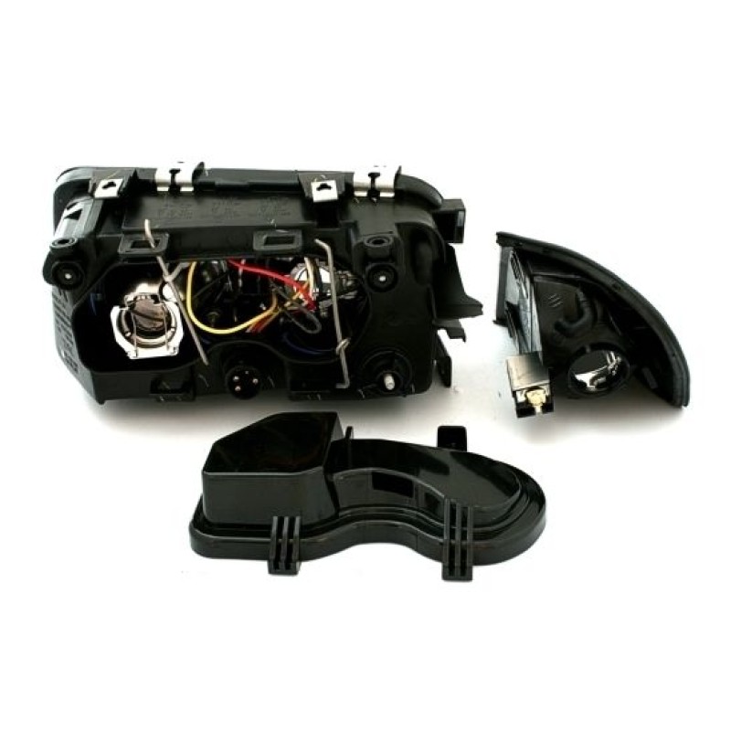 Φανάρια εμπρός Audi A3 (1996-2000) angel eyes -μαύρα , χωρίς λάμπες (Η7) - σετ 2τμχ.