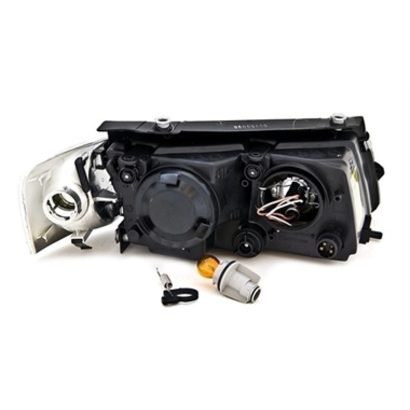 Φανάρια εμπρός Vw Passat B5 (1997-2000) - μαύρα , χωρίς λάμπες (Η4) - σετ 2τμχ.