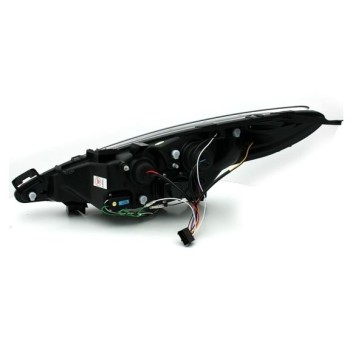 Φανάρια εμπρός Peugeot 207 (2006-20012) led - μαύρα , με λάμπες (Η1) - σετ 2τμχ.