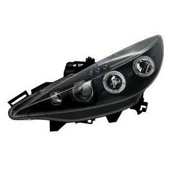 Φανάρια εμπρός Peugeot 207 (2006-2009) led angel eyes - chrome , με λάμπες (Η1) - σετ 2τμχ.