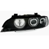 Φανάρια εμπρός BMW E39 (1995-2003) angel eyes - μαύρα , με λάμπες (Η1) - σετ 2τμχ.