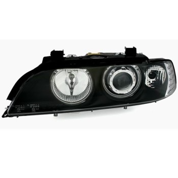 Φανάρια εμπρός BMW E39 (1995-2003) angel eyes - μαύρα , με λάμπες (Η1) - σετ 2τμχ.