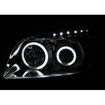 Φανάρια εμπρός Toyota Rav4 (2006-2009) angel eyes - chrome , με λάμπες (Η1) - σετ 2τμχ.
