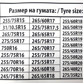 Αντιολισθητικές αλυσίδες για φορτηγάκια, βαν, τζιπ, suv (μέγεθος 255) για 15", 16", 17" ζάντες - σετ 2τμχ. Αντιολισθητικές αλυσίδες για φορτηγάκια, βαν, τζιπ, suv (μέγεθος 255) για 15", 16", 17" ζάντες - σετ 2τμχ.