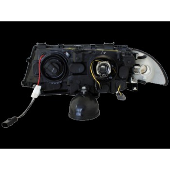 Φανάρια εμπρός BMW E46 sedan (1998-2001) angel eyes - chrome , χωρίς λάμπες (Η7) - σετ 2τμχ.