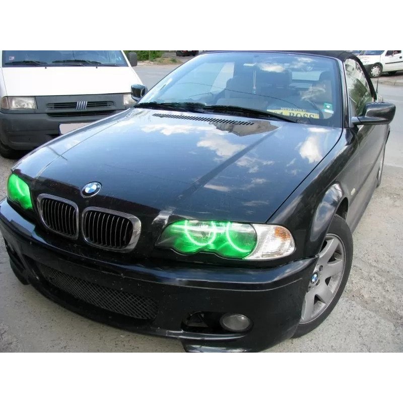 RGB δαχτυλίδια angel eyes led για BMW E46 coupe (2003+) - με εναλλαγή χρωμάτων