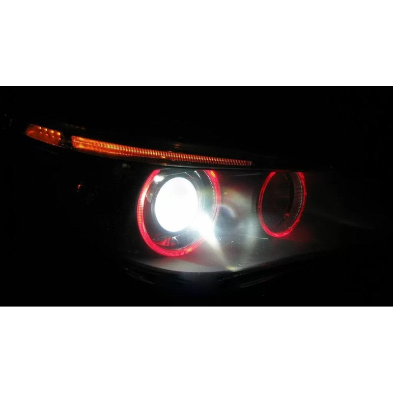 Angel eyes BMW E39 / E60 / E53 X5 / E65 / E87 / E63 5W led αυθεντικά - κόκκινο χρώμα - 2τμχ.