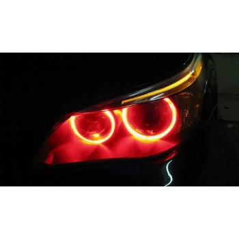 Angel eyes BMW E39 / E60 / E53 X5 / E65 / E87 / E63 5W led αυθεντικά - κόκκινο χρώμα - 2τμχ.