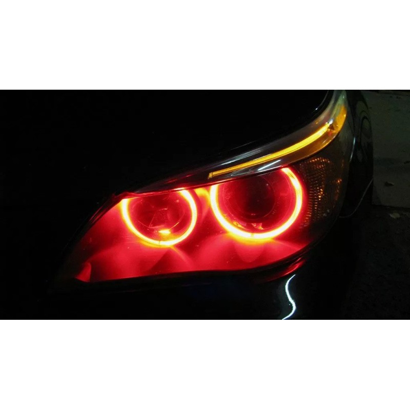Angel eyes BMW E39 / E60 / E53 X5 / E65 / E87 / E63 5W led αυθεντικά - κόκκινο χρώμα - 2τμχ.