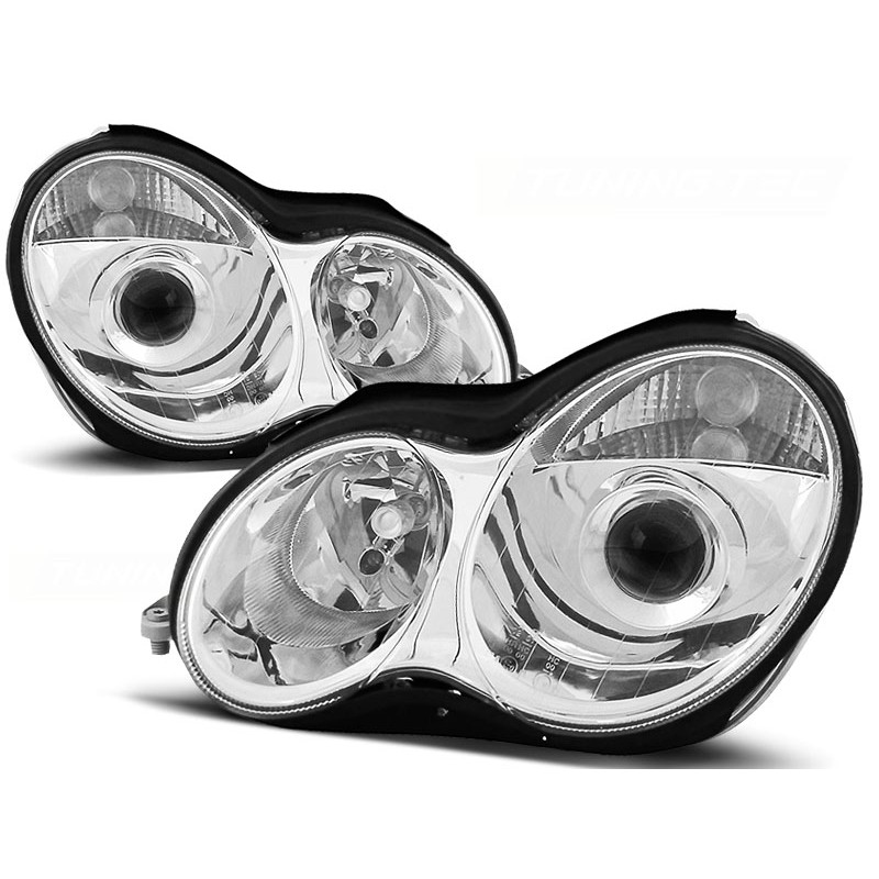 Φανάρια εμπρός Mercedes C-CLASS W203 (2000-2004) led sedan , με λάμπες (Η7) - σετ 2τμχ.