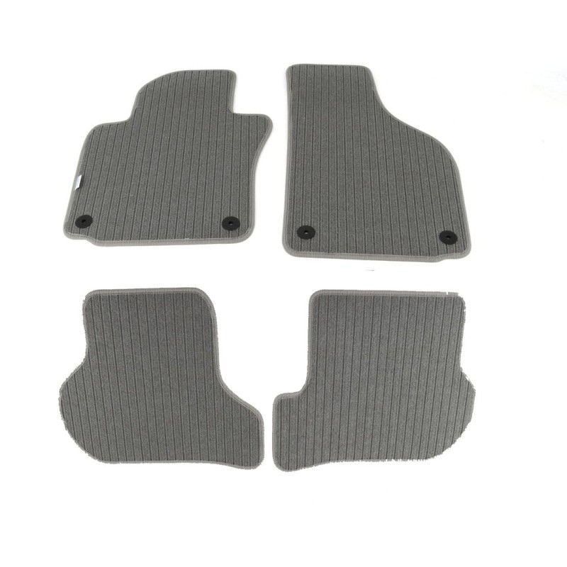 Πατάκια μοκέτα Vw Golf 5 / Golf 6 / Jetta (2005-2011) γκρι με στρόγγυλα κουμπώματα - 4τμχ., Petex