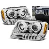 Φανάρια εμπρός Jeep Grand Cherokee (1999-2005) angel eyes - chrome , χωρίς λάμπες (Η7) - σετ 2τμχ.