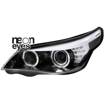 Φανάρια εμπρός led BMW E60 (2003-2007) angel eyes - F10-Look , με λάμπες (Η1) - σετ 2τμχ. Φανάρια εμπρός led BMW E60 (2003-2007) angel eyes - F10-Look , με λάμπες (Η1) - σετ 2τμχ.