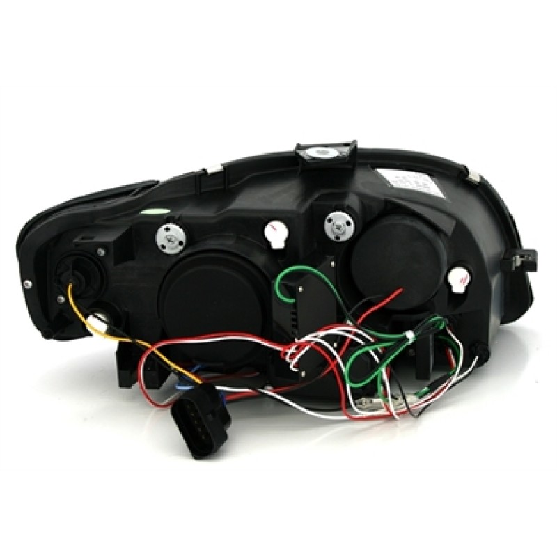 Φανάρια εμπρός Audi A4 B7 (2004-2008) led Lightbar Design - μαύρα , με λάμπες (H7/Η1) - σετ 2τμχ.