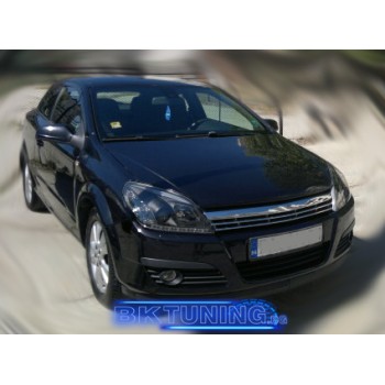 Φανάρια εμπρός Opel Astra H (2004-2009) led - black , με λάμπες (Η1) - σετ 2τμχ.
