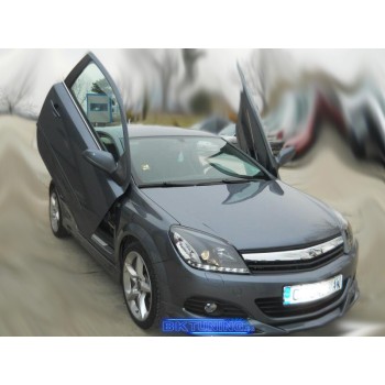 Φανάρια εμπρός Opel Astra H (2004-2009) led - black , με λάμπες (Η1) - σετ 2τμχ.