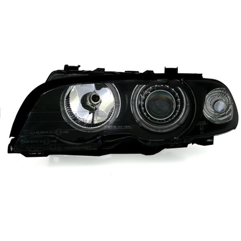 Φανάρια εμπρός BMW E46 coupe και cabrio (1999-2003) angel eyes, χωρίς λάμπες (Η7) - σετ 2τμχ.