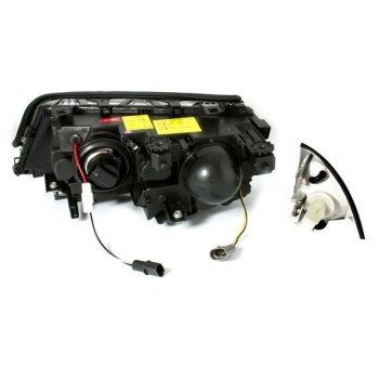 Φανάρια εμπρός BMW E46 sedan (1998-2001) angel eyes - μαύρα , χωρίς λάμπες (Η7) - σετ 2τμχ.