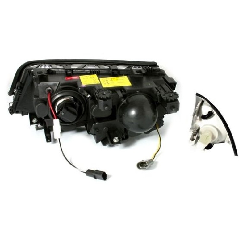Φανάρια εμπρός BMW E46 sedan (1998-2001) angel eyes - μαύρα , χωρίς λάμπες (Η7) - σετ 2τμχ.