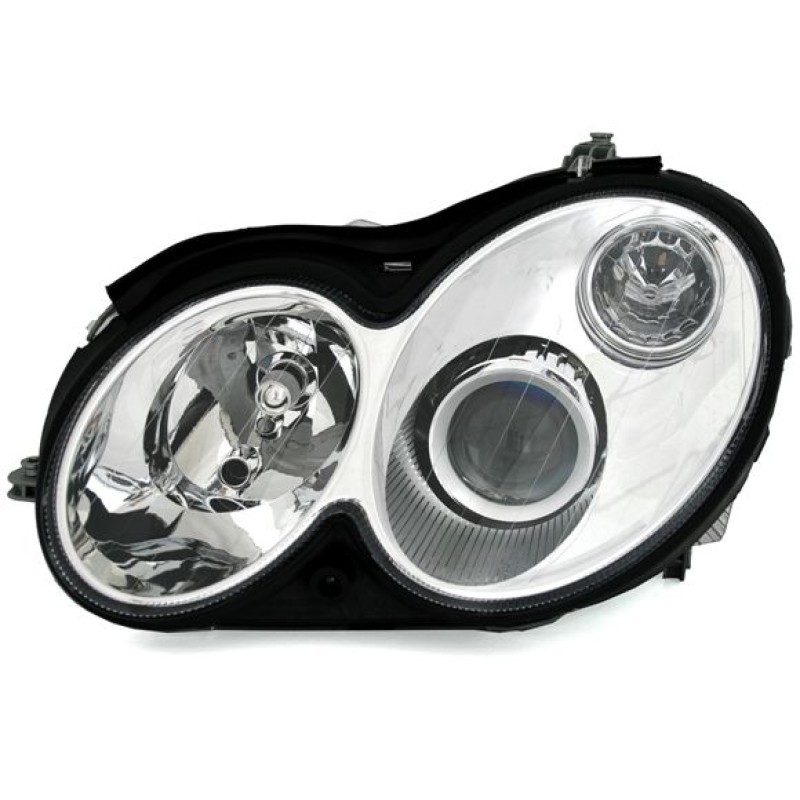Φανάρια εμπρός Mercedes CLK W209 / C209 (2003-2009) angel eyes, χωρίς λάμπες (Η7) - σετ 2τμχ.