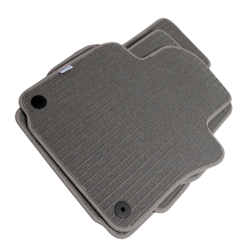Πατάκια μοκέτα Vw Golf 5 / Golf 6 / Jetta (2005-2011) γκρι με στρόγγυλα κουμπώματα - 4τμχ., Petex