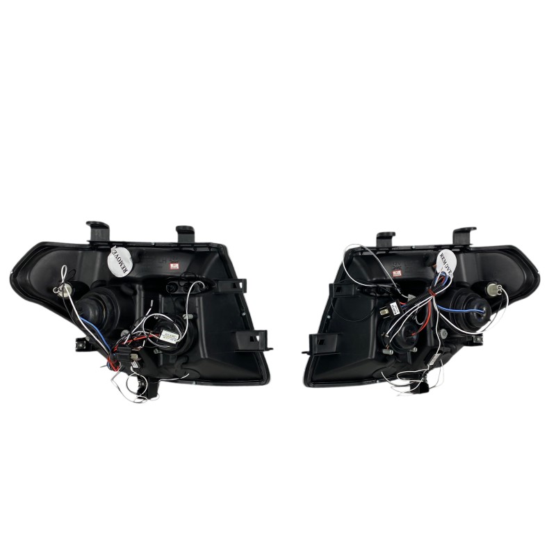 Φανάρια εμπρός Nissan Navara / Pathfinder (2005-2009) led angel eyes - chrome , με λάμπες (Η1) - σετ 2τμχ.