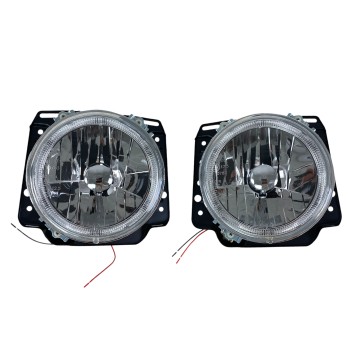 Φανάρια εμπρός Vw Golf II (1983-1993) angel eyes - chrome , χωρίς λάμπες (Η 4 ) - σετ 2τμχ.