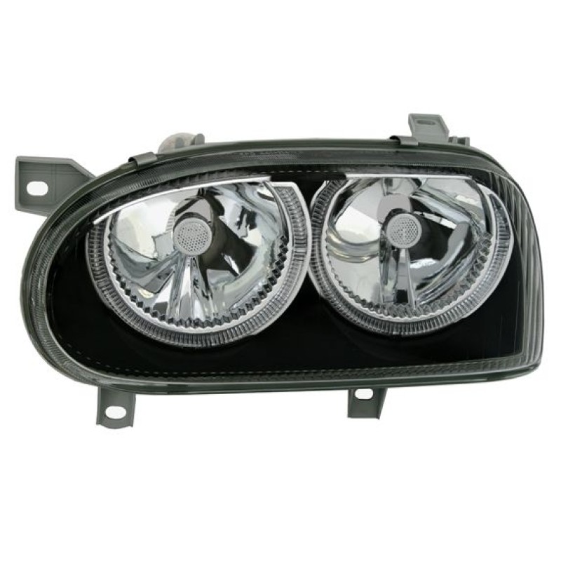Φανάρια εμπρός Vw Golf 3 R32 design angel eyes - μαύρα , χωρίς λάμπες (Η7) - σετ 2τμχ.