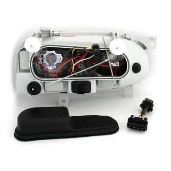 Φανάρια εμπρός Vw Golf 3 R32 design angel eyes - μαύρα , χωρίς λάμπες (Η7) - σετ 2τμχ.