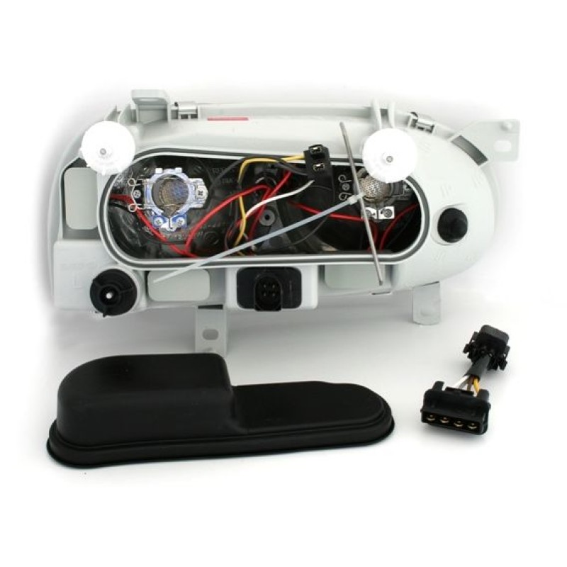 Φανάρια εμπρός Vw Golf 3 R32 design angel eyes - μαύρα , χωρίς λάμπες (Η7) - σετ 2τμχ.