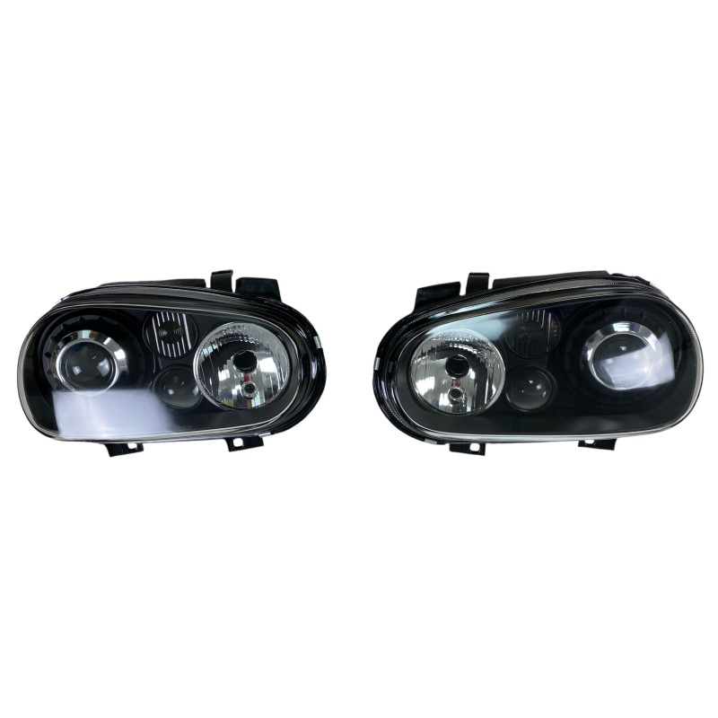 Φανάρια εμπρός Vw Golf IV R32 - μαύρα , χωρίς λάμπες (Η7) - σετ 2τμχ.