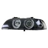 Φανάρια εμπρός BMW E39 (1995-2000) angel eyes - μαύρα , χειρ.ρύθμιση , χωρίς λάμπες (Η7) - σετ 2τμχ.