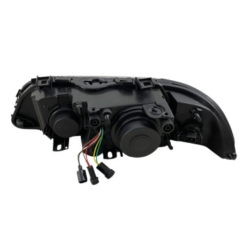 Φανάρια εμπρός BMW E39 (1995-2000) angel eyes - μαύρα , χειρ.ρύθμιση , χωρίς λάμπες (Η7) - σετ 2τμχ.