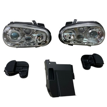 Φανάρια εμπρός Vw Golf IV R32 - chrome , χωρίς λάμπες (Η7) - σετ 2τμχ.