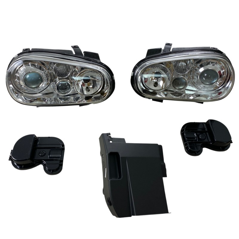 Φανάρια εμπρός Vw Golf IV R32 - chrome , χωρίς λάμπες (Η7) - σετ 2τμχ.