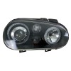 Φανάρια εμπρός Vw Golf IV R32 angel eyes - μαύρα , χωρίς λάμπες (Η7) - σετ 2τμχ.