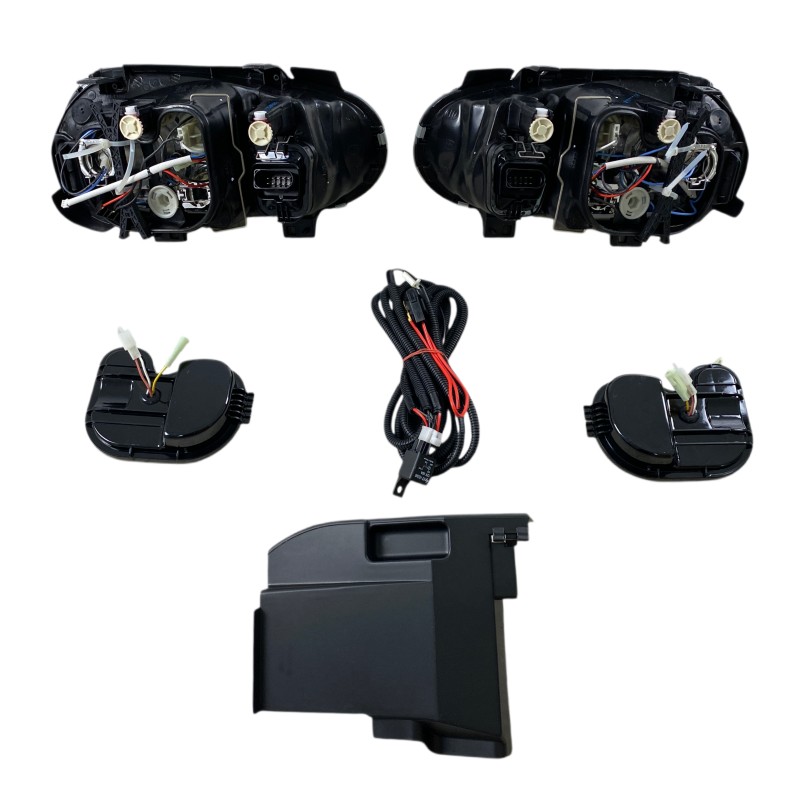 Φανάρια εμπρός Vw Golf IV R32 angel eyes - μαύρα , χωρίς λάμπες (Η7) - σετ 2τμχ.