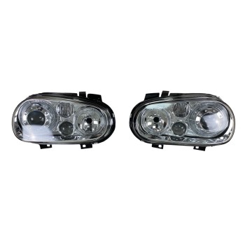 Φανάρια εμπρός Vw Golf IV R32 angel eyes - chrome , χωρίς λάμπες (Η7) - σετ 2τμχ.