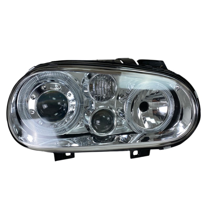 Φανάρια εμπρός Vw Golf IV R32 angel eyes - chrome , χωρίς λάμπες (Η7) - σετ 2τμχ.