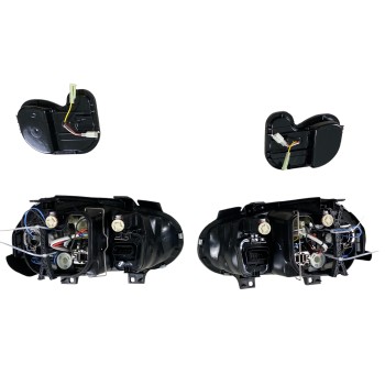 Φανάρια εμπρός Vw Golf IV R32 angel eyes - chrome , χωρίς λάμπες (Η7) - σετ 2τμχ.