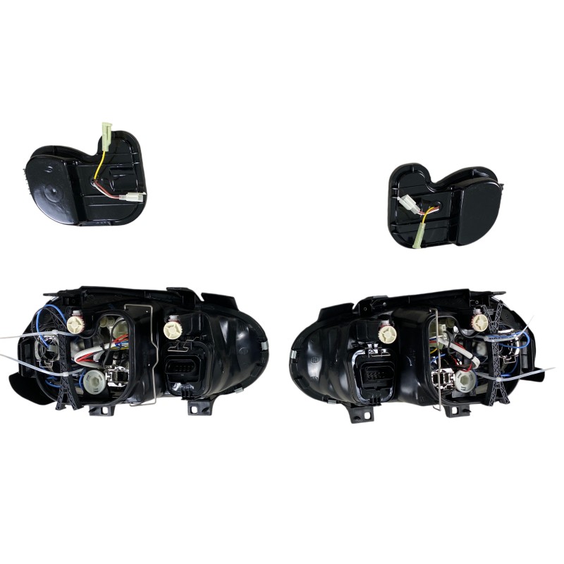 Φανάρια εμπρός Vw Golf IV R32 angel eyes - chrome , χωρίς λάμπες (Η7) - σετ 2τμχ.
