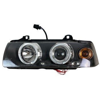 Φανάρια εμπρός BMW E36 (1991-1999) 4d sedan angel eyes - black , με λάμπες (Η1) - σετ 2τμχ. Φανάρια εμπρός BMW E36 (1991-1999) 4d sedan angel eyes - black , με λάμπες (Η1) - σετ 2τμχ.