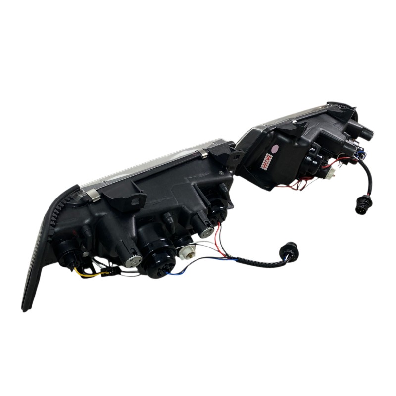 Φανάρια εμπρός BMW E36 (1991-1999) 4d sedan angel eyes - black , με λάμπες (Η1) - σετ 2τμχ.