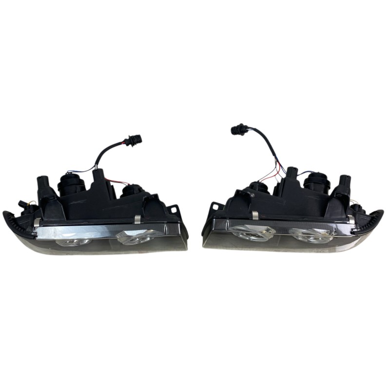 Φανάρια εμπρός Bmw E36 (1991-2000) 2d coupe angel eyes - μαύρα , με λάμπες (Η7) - σετ 2τμχ.