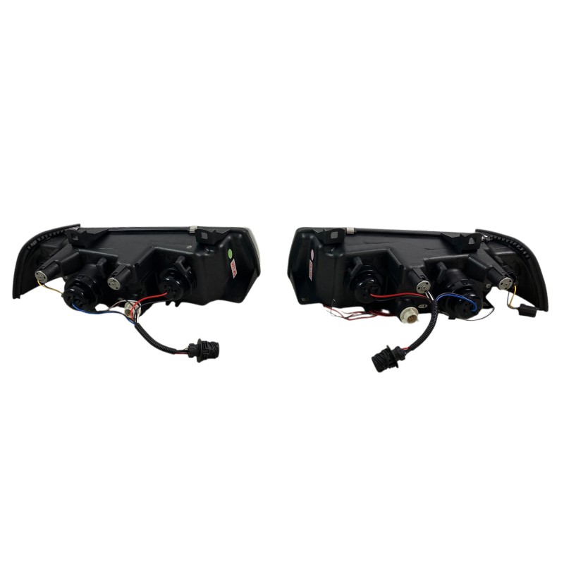 Φανάρια εμπρός Bmw E36 (1991-2000) 2d coupe angel eyes - μαύρα , με λάμπες (Η7) - σετ 2τμχ.